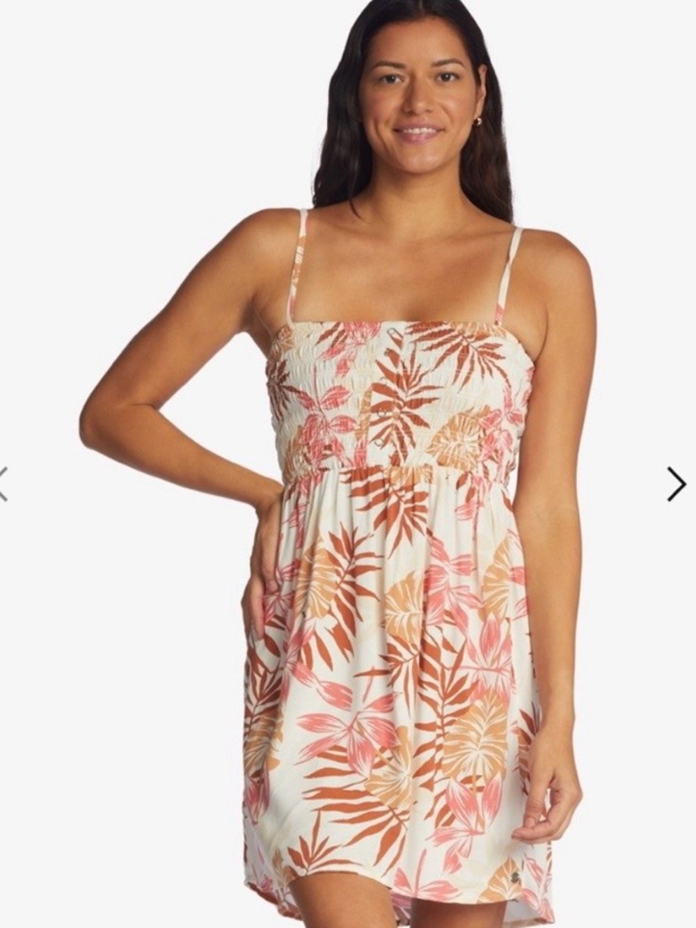 ROXY Daylight Dreams Woven Strappy Dress Tropical Floral Size Medium NEW